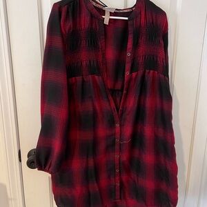 Red plaid dress
